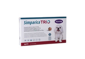 Košļājamās tabletes suņiem ar svaru 2.5-5 kg.