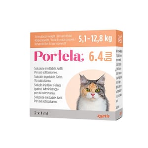 Portela 6,4 mg šķīdums injekcijām kaķiem