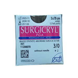 Surgicryl PGA, 3/0, 5x70cm, bez adatas