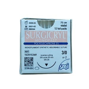 Surgicryl Monofast 3/0, 75cm, 3/8 griez.ad 26mm, violets, N1